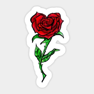 Rose Heart Sticker